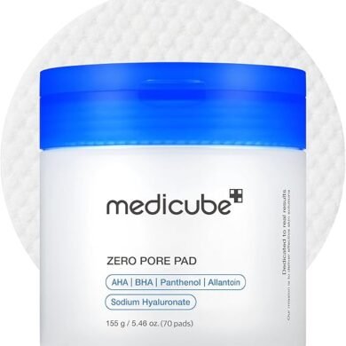 Medicube Toner Pads Zero Pore Pad 2.0 | Dual-Textured Facial Pad for Pore Care with 4.5% AHA Lactic Acid, 0.45% BHA Salicylic Acid | Ideal for All, Korean Skin Care, 70 Pads (1 Pack)