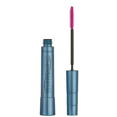 L’Oreal Paris Makeup Original Telescopic Mascara, Separating Mascara Volume and Length Formula, Waterproof, Black, 0.27 Fl Oz., 1 Count