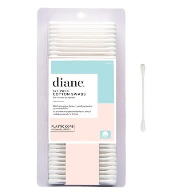 Diane Cotton Swabs, 375 ct. 1-Pack - Super Soft for Sensitive Skin, Gentle on Face, Makeup and Beauty Applicator, Nail Polish Removal, 3 inches long for Beauty, Personal Care, Crafts