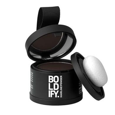 BOLDIFY Hairline Powder - Root Touch Up Hair Color for Gray Coverage - Bald Spot Concealing Hair Powder for Women & Men - 24-Hour Stain-Proof - Dark Brown