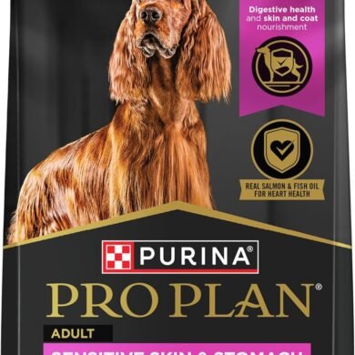 Purina Pro Plan Sensitive Skin and Stomach Dog Food Dry, Adult Salmon & Rice Formula, Digestive Health - 30 lb. Bag