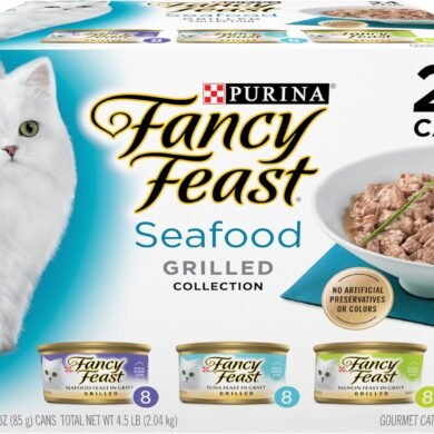 Purina Fancy Feast Grilled Wet Cat Food Seafood Collection in Wet Cat Food Variety Pack - (Pack of 24) 3 oz. Cans