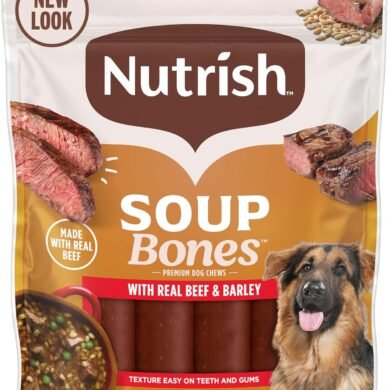 Nutrish Soup Bones Premium Dog Chews with Real Beef and Barley, 11 Chews, Packaging May Vary (Rachael Ray)