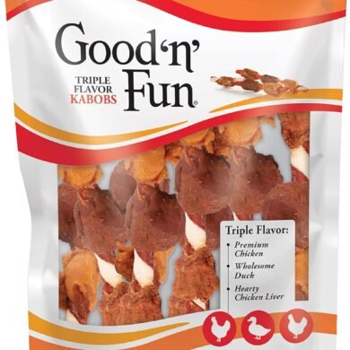 Good'N'Fun Triple Flavored Rawhide Kabobs For Dogs, 4-Ounce
