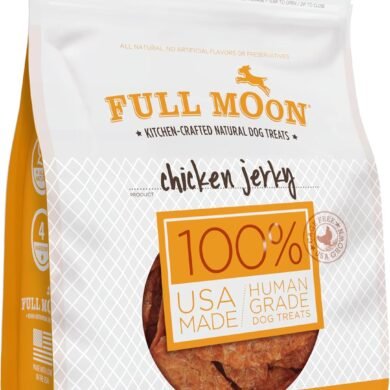 Full Moon Chicken Jerky Healthy All Natural Dog Treats Human Grade Made in USA Grain Free, 1.5 Pound (Pack of 1)