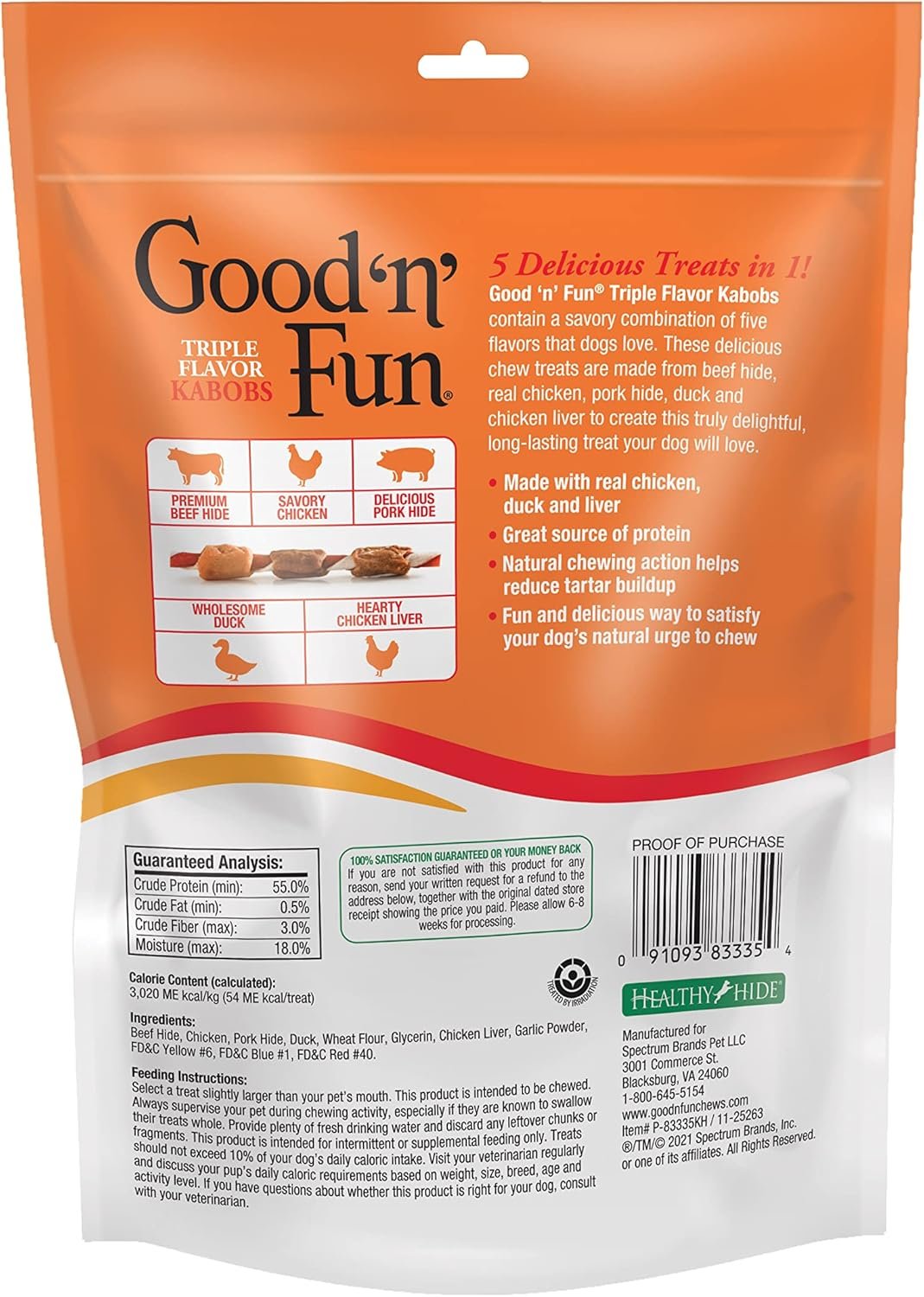 Good'N'Fun Triple Flavored Rawhide Kabobs For Dogs, 4-Ounce - Image 2