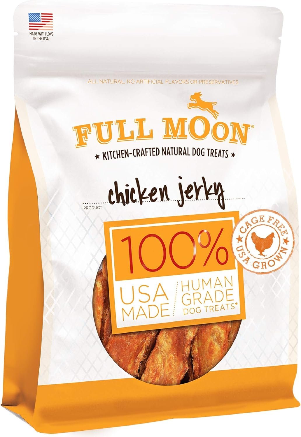 Full Moon Chicken Jerky Healthy All Natural Dog Treats Human Grade Made in USA Grain Free, 1.5 Pound (Pack of 1) - Image 5