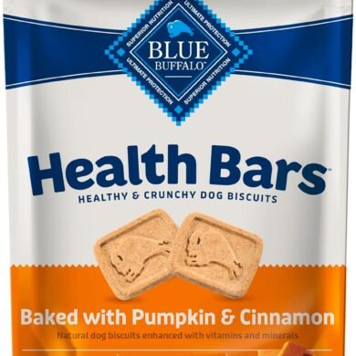 Blue Buffalo Health Bars Crunchy Dog Biscuits, Oven-Baked with Natural Ingredients, Pumpkin & Cinnamon, 16-oz Bag