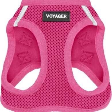 Best Pet Supplies Voyager Step-in Air Harness - All Weather Mesh, Reflective, No Pull Harness for Dogs, Cats - Secure with Hook & Loop Fastener, Buckle, Double D-Rings - Fuchsia, S