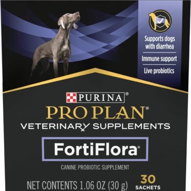 Purina Pro Plan Veterinary Supplements FortiFlora Canine Probiotics for Dogs, Helps Digestive Gut Health and Diarrhea - 30 ct. Box