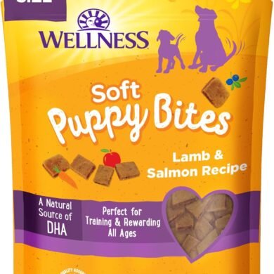 Wellness Puppy Treats, Natural, Training Treat, Grain Free, Soft Lamb & Salmon (8 Ounce Bag)