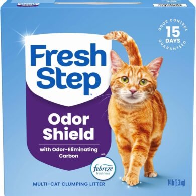 Fresh Step Clumping Cat Litter, Multi-Cat, Long Lasting Odor Control Kitty Litter with Activated Charcoal, Low Dust Formula, 14 lb