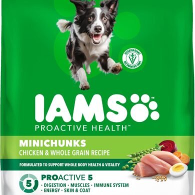IAMS Proactive Health Adult Minichunks Dry Dog Food Chicken & Whole Grain Recipe, 30 lb. Bag
