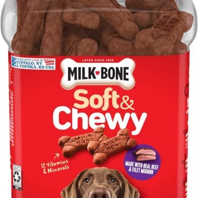 Milk-Bone Soft & Chewy Dog Treats, Beef & Filet Mignon Recipe, 25 Ounce