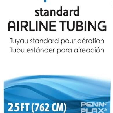 Penn-Plax Standard Airline Tubing for Aquariums – Clear and Flexible – Resists Kinking – Safe for Freshwater and Saltwater Fish Tanks – 25 Feet