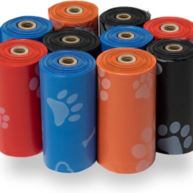 Best Pet Supplies Dog Poop Bags (150 Bags) for Waste Refuse Cleanup, Doggy Roll Replacements for Outdoor Puppy Walking and Travel, Leak Proof and Tear Resistant, Thick Plastic - Assorted Colors