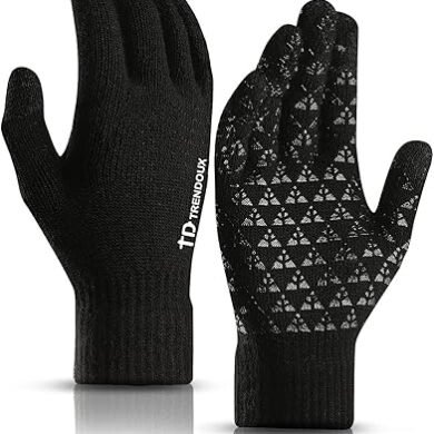 TRENDOUX Winter Gloves for Men Women - Upgraded Touch Screen Cold Weather Thermal Warm Knit Glove for Running Driving Hiking