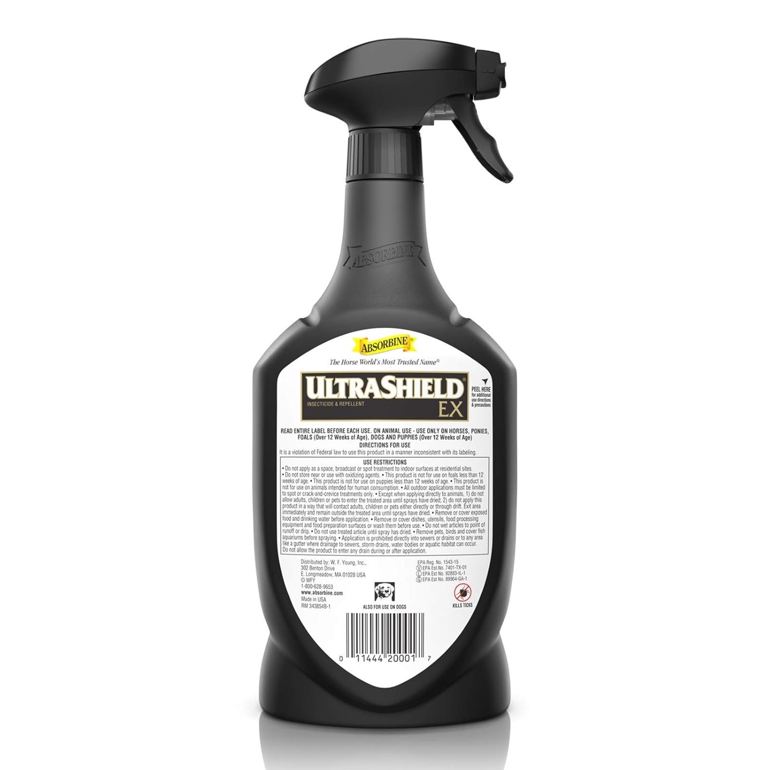Absorbine UltraShield EX 32oz Sprayer Insecticide, Kills & Repels Flies, Mosquitoes, Ticks, Fleas, Lice, Use on Horses, Dogs, Premises - Image 5