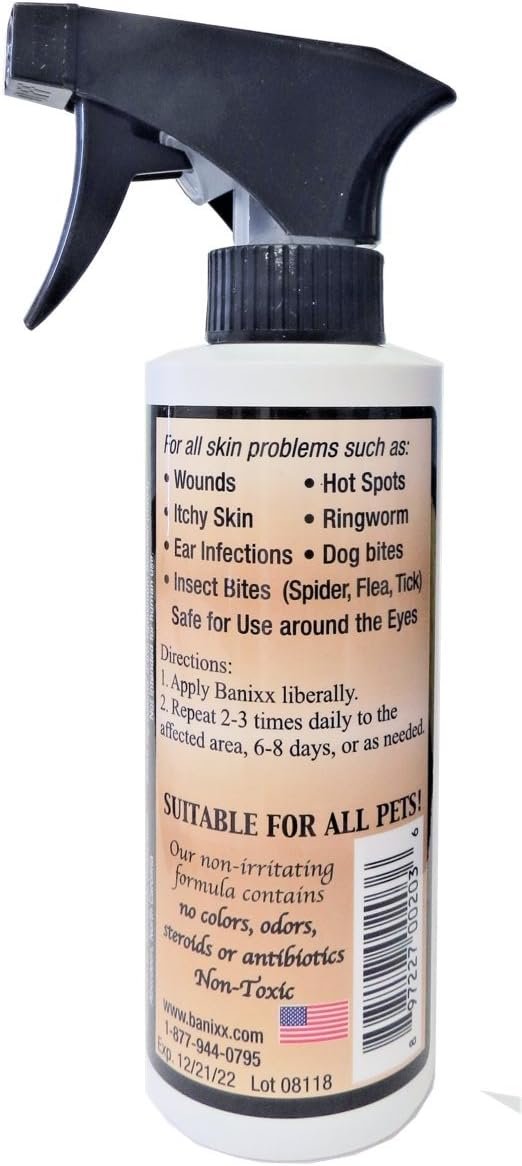 BANIXX Horse and Pet Care Spray, Skin Support for Horses, Dogs, and Cats, Alcohol-Free, Non-Staining, No Odor, Made in USA, All-Weather Grooming Formula, 2 oz - Image 2