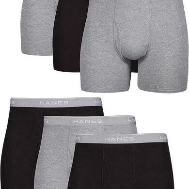 Hanes Men's Underwear Boxer Briefs Pack, Cool & Breathable Cotton Moisture-Wicking Underwear for Men, No Ride Up