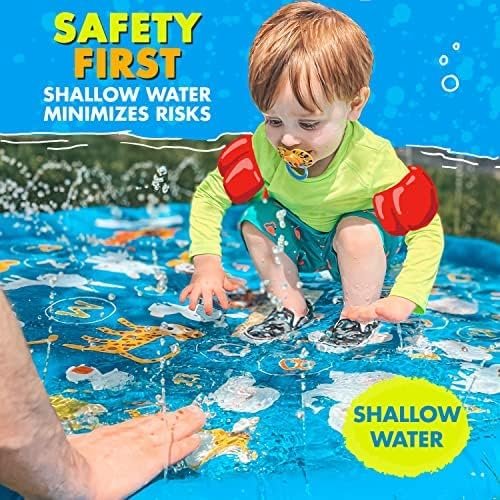 SplashEZ 3-in-1 Splash Pad, Sprinkler for Kids & Baby Pool for Learning – Toddler Sprinkler Pool, 60’’ Outside Water Toys – “from A to Z” Outdoor Play Mat for Babies & Toddlers - Image 4