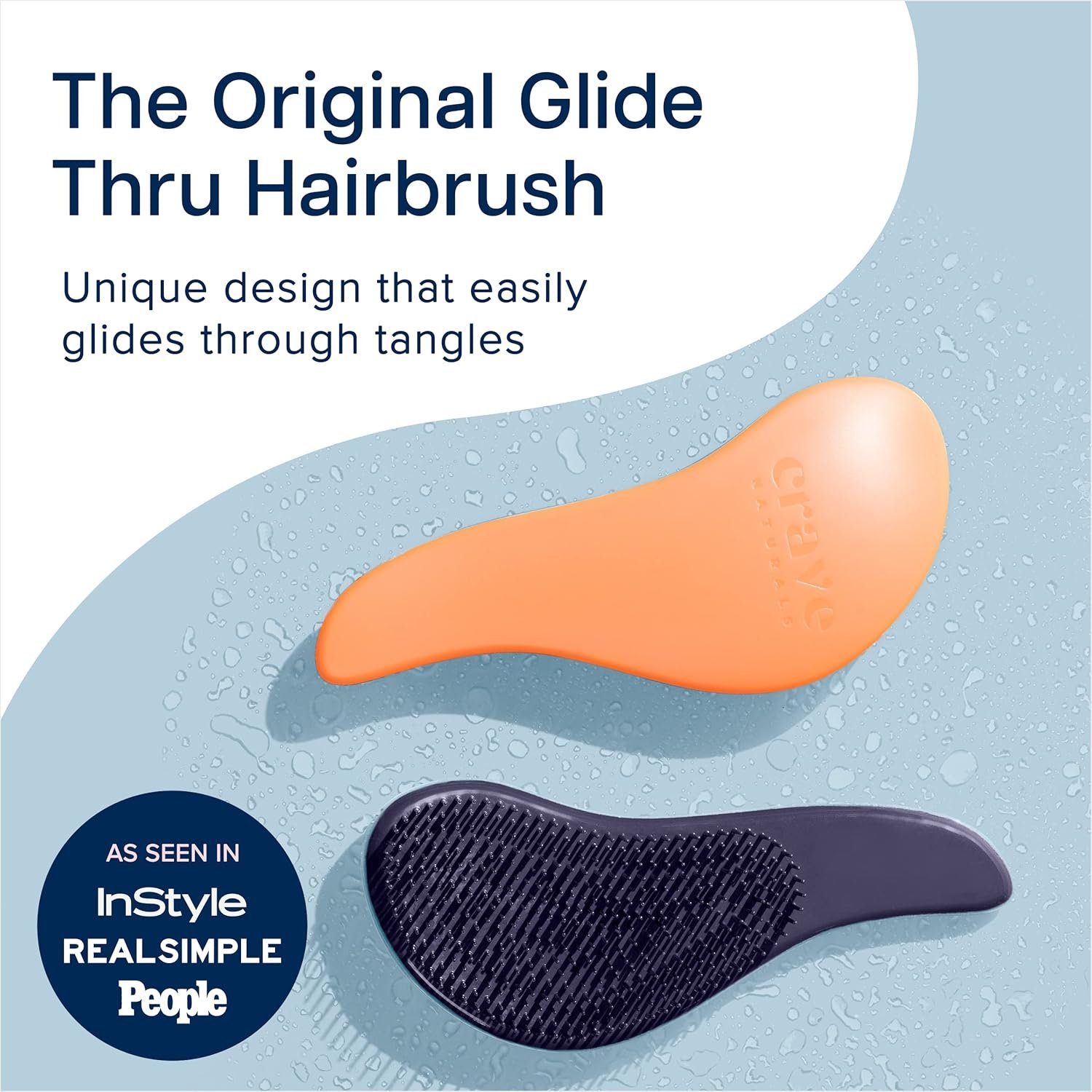 Crave Naturals Glide Thru Hair Brush - Detangler Brush for Curly, Straight, Wet or Dry Hair - Gentle Detangling Brusheses for Adults, Kids, Toddlers - Hair Accessories for Women, 7.5"x3" - Coral - Image 2