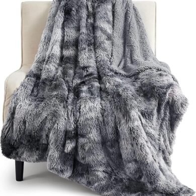 Bedsure GentleSoft Fluffy Fuzzy Faux Fur Throw Blanket for Couch, Soft Sherpa Fleece Cozy Gifts for Women, Plush Bed Blanket Christmas Room Decor for Men, Thick Warm Minky Teen Gifts Winter Bedding