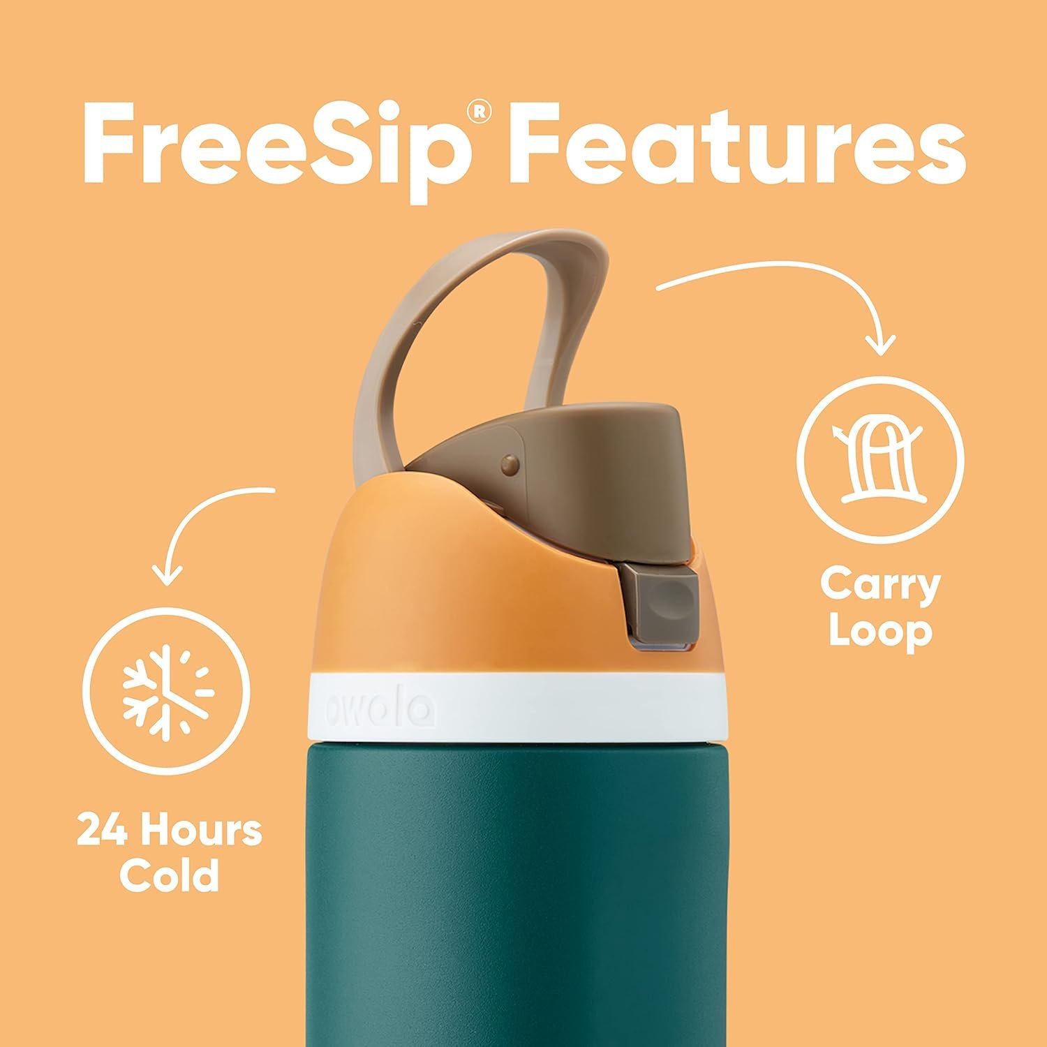 Owala FreeSip Insulated Stainless Steel Water Bottle with Straw, BPA-Free Sports Water Bottle, Great for Travel, 24 Oz, Very, Very Dark | Insulated, with Straw, for Sports, Travel, and School, BPA-Free - Image 4