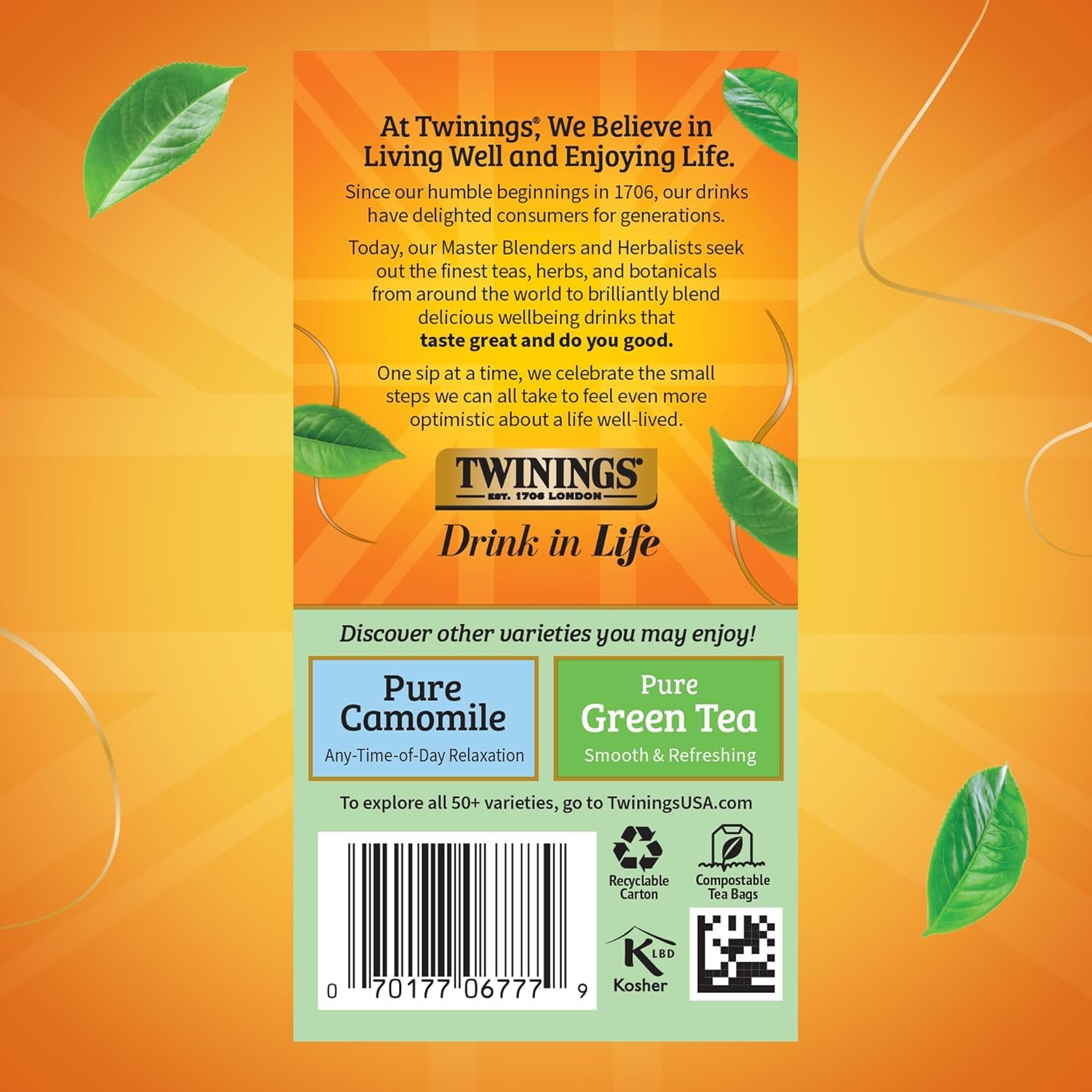 Twinings Pure Peppermint Herbal Tea Individually Wrapped Bags, 20 Count (Pack of 1), Fresh Minty Flavour, Naturally Caffeine-Free, Enjoy Hot or Iced, 20 Teabags - Image 5