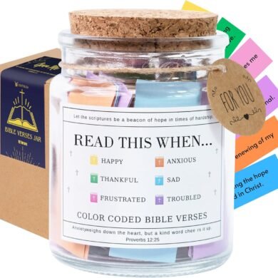 Read This When Bible Verses Jar for Daily Encouragement – Christian, Easter, Birthday Gifts for Women; Valentines Gifts For Her, Teacher Appreciation Gift, Easter Basket Stuffers