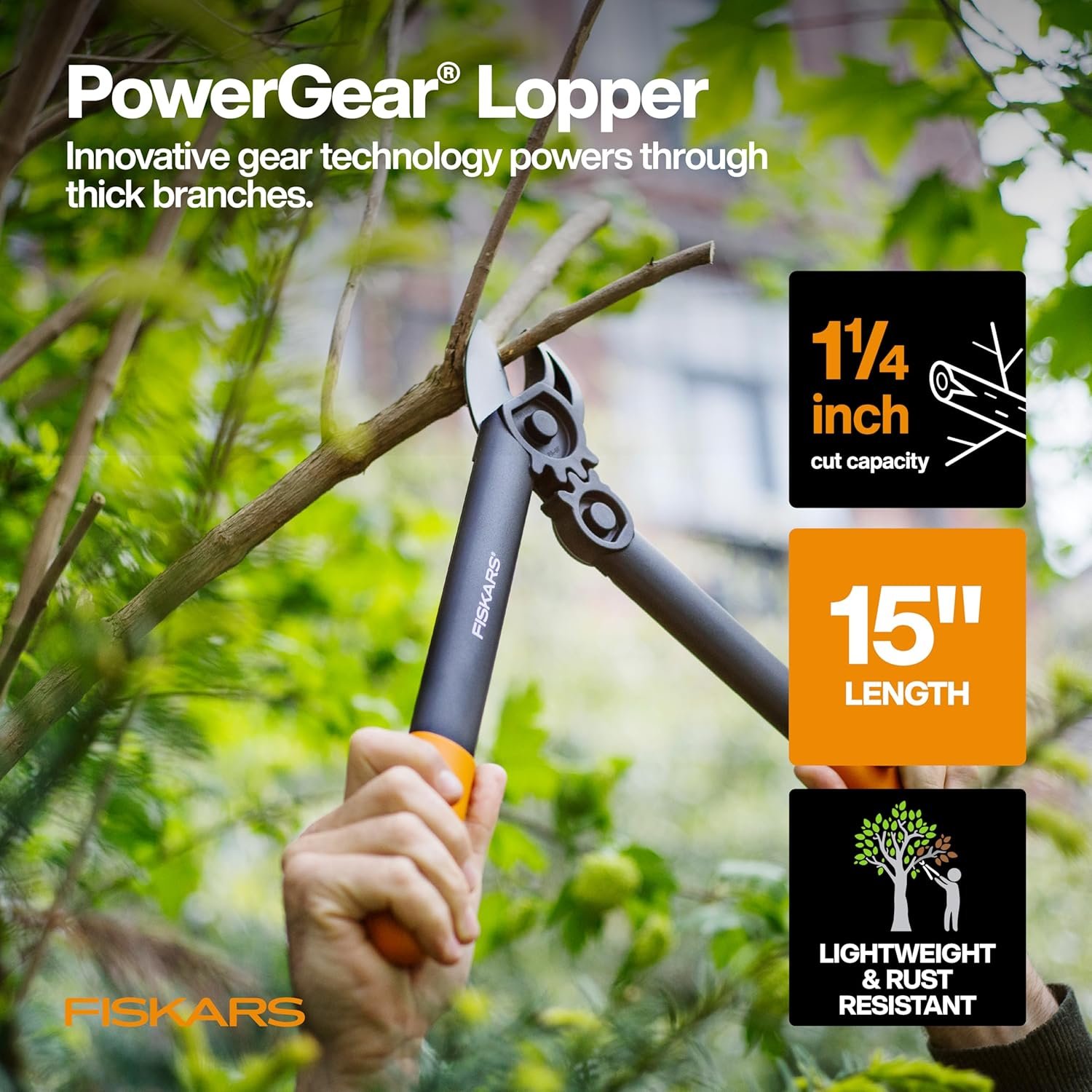 Fiskars House Essentials for New Home Tool Set, 6 Piece Kit w/Loppers, Garden Scissors, Pruners, Folding Saw, IsoCore Hammer, & Utility Knife, Indoor DIY & Outdoor Gardening, Great Housewarming Gifts - Image 2