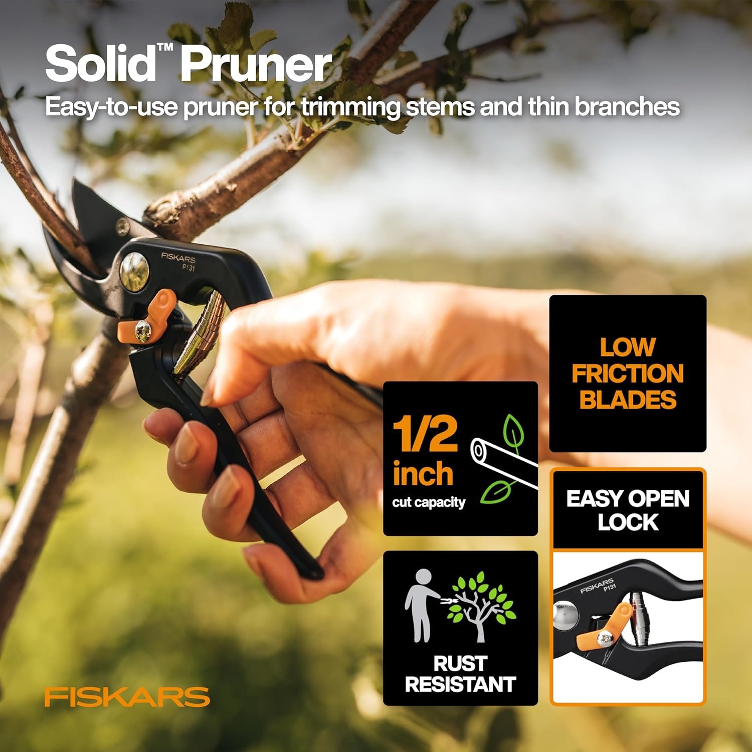 Fiskars House Essentials for New Home Tool Set, 6 Piece Kit w/Loppers, Garden Scissors, Pruners, Folding Saw, IsoCore Hammer, & Utility Knife, Indoor DIY & Outdoor Gardening, Great Housewarming Gifts - Image 3