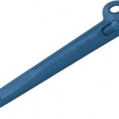 Metal Detectable Retractable Pens - All Blue Pen, Standard Blue Ink, With Lanyard Attachment, Pack of 50 pens
